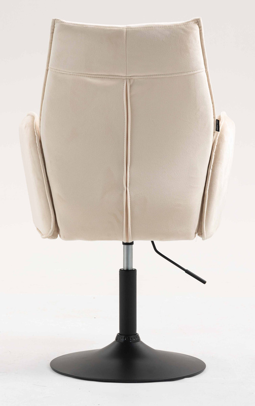 FOTEL HR280N KREMOWY WELUR CZARNA PODSTAWA