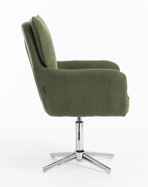 HOKER HR250CROSS ZIELONY SZAŁWIA PREMIUM CORD SZTRUKS CHROMOWANA PODSTAWA