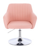 FOTEL HR190N RÓŻOWY CHROMOWANA PODSTAWA
