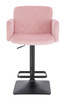 FOTEL HR802KW PUDROWY RÓŻ WELUR CZARNA PODSTAWA