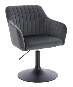 FOTEL HR190N GRAFITOWY WELUR CZARNA PODSTAWA