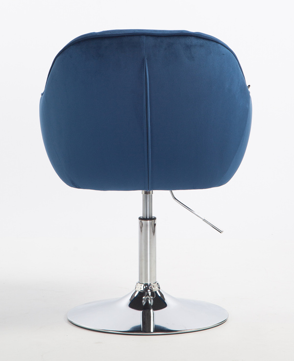 HOKER HR2055N CIEMNE MORZE WELUR CHROMOWANA PODSTAWA