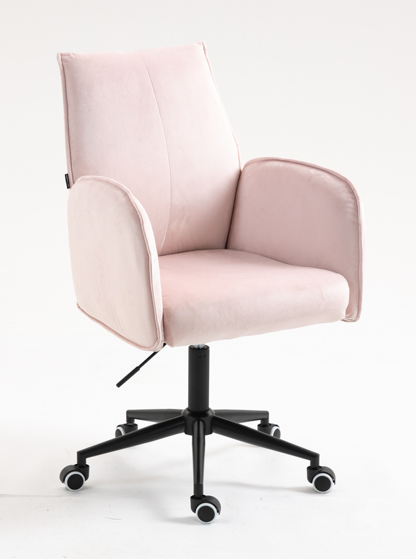 FOTEL HR280K PUDROWY RÓŻ WELUR CZARNA PODSTAWA