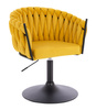 FOTEL HR750N ŻÓŁTY WELUR CZARNA PODSTAWA