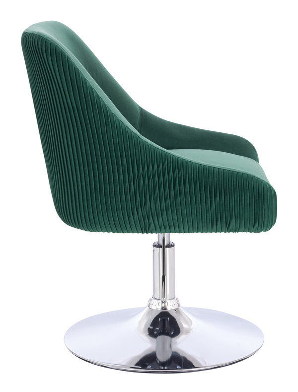 FOTEL HR920N BUTELKOWA ZIELEŃ WELUR CHROMOWANA PODSTAWA