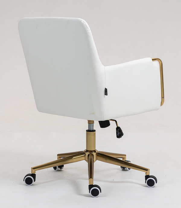 FOTEL HR4318K BIAŁY ZŁOTA PODSTAWA