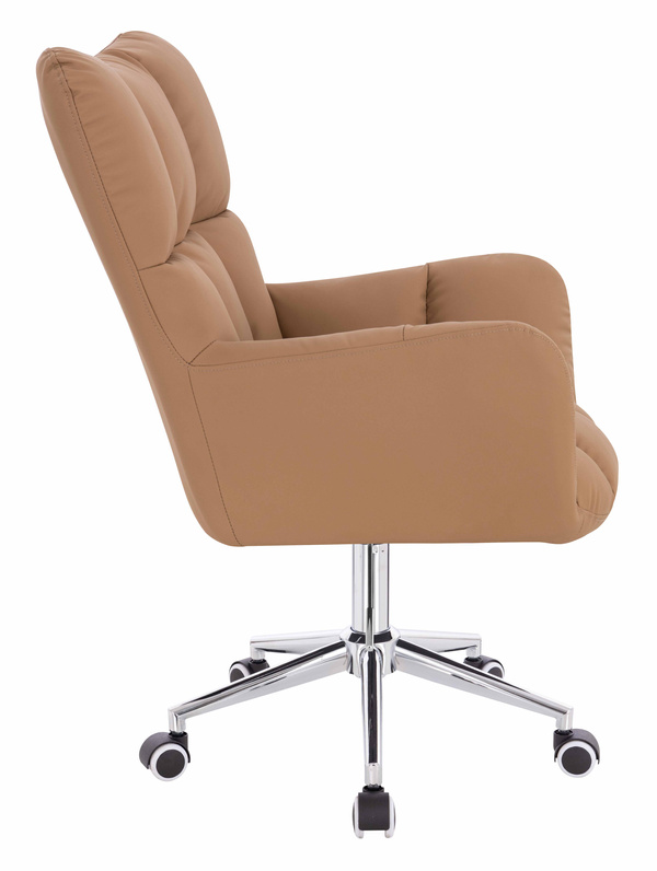 HOKER HR650K KARMELOWY EKOSKÓRA PREMIUM SOFT CHROMOWANA PODSTAWA