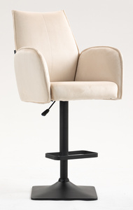 FOTEL HR280KW KREMOWY WELUR CZARNA PODSTAWA