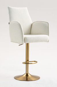 FOTEL HR280W KREMOWY BARANEK ZŁOTA PODSTAWA