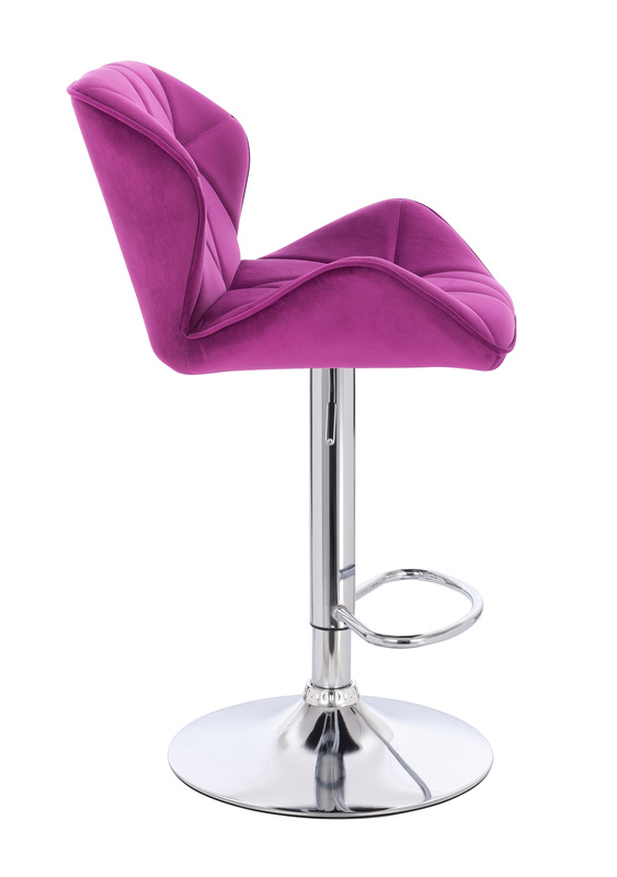 FOTEL HR111W FUKSJA WELUR CHROMOWANA PODSTAWA