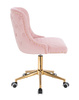 FOTEL HR940K PUDROWY RÓŻ WELUR ZŁOTA PODSTAWA