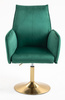 FOTEL HR280N BUTELKOWA ZIELEŃ WELUR ZŁOTA PODSTAWA