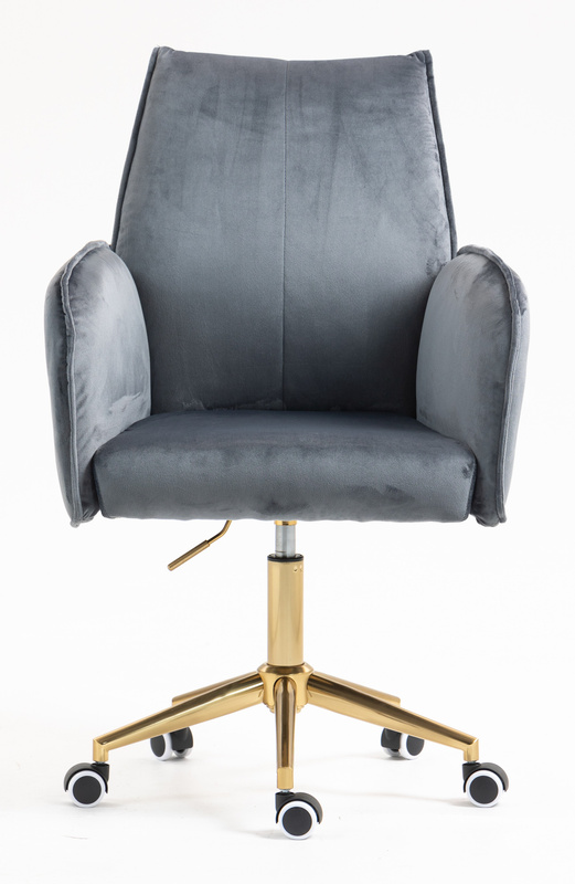 FOTEL HR280K GRAFITOWY WELUR ZŁOTA PODSTAWA