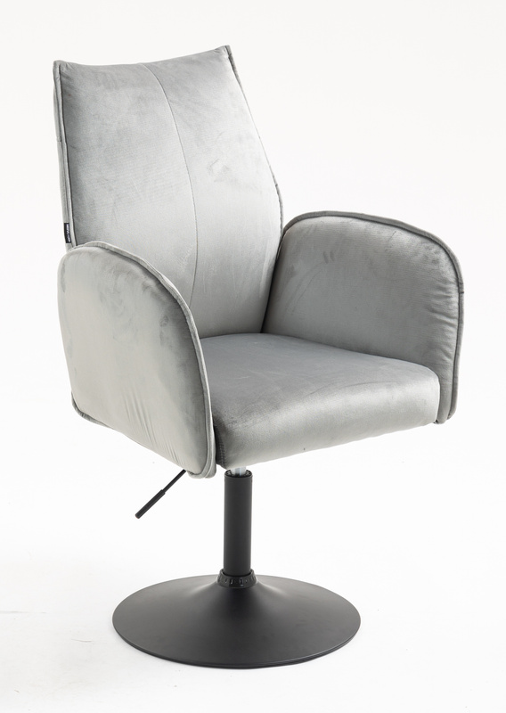 FOTEL HR280N STALOWY WELUR CZARNA PODSTAWA