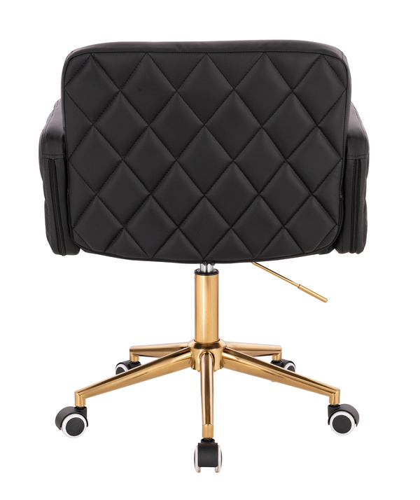 FOTEL HR802K CZARNY ZŁOTA PODSTAWA