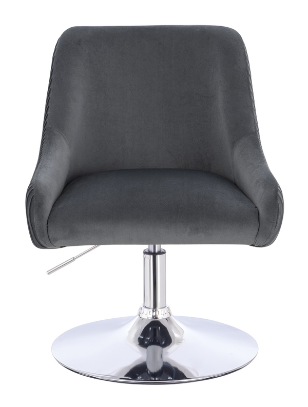 FOTEL HR920N GRAFITOWY WELUR CHROMOWANA PODSTAWA