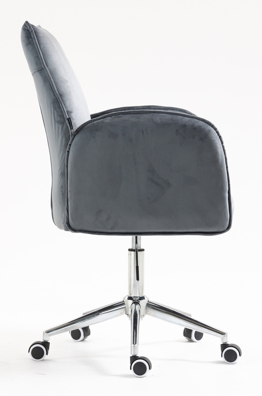 FOTEL HR280K GRAFITOWY WELUR CHROMOWANA PODSTAWA