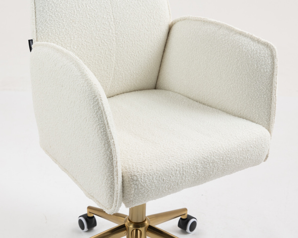 FOTEL HR280K KREMOWY BARANEK ZŁOTA PODSTAWA