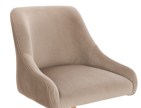 FOTEL HR920K LATTE WELUR ZŁOTA PODSTAWA