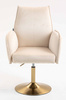 FOTEL HR280N KREMOWY WELUR ZŁOTA PODSTAWA