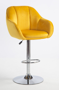 HOKER HR2055W ŻÓŁTY WELUR CHROMOWANA PODSTAWA