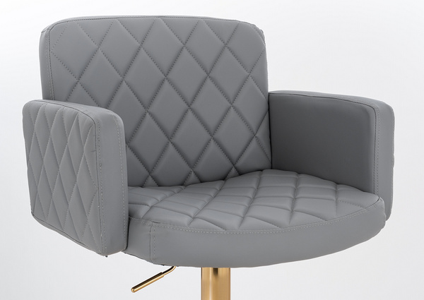 FOTEL HR802KW SZARY ZŁOTA PODSTAWA