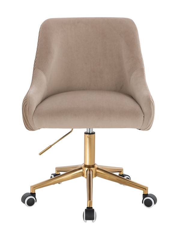 FOTEL HR920K LATTE WELUR ZŁOTA PODSTAWA