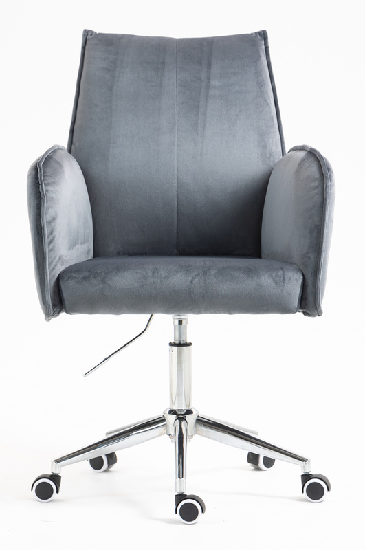 FOTEL HR280K GRAFITOWY WELUR CHROMOWANA PODSTAWA