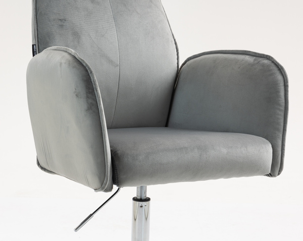 FOTEL HR280K STALOWY WELUR CHROMOWANA PODSTAWA