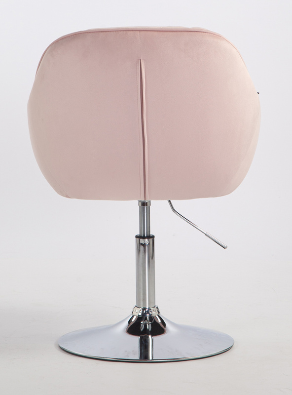 HOKER HR2055N PUDROWY RÓŻ WELUR CHROMOWANA PODSTAWA