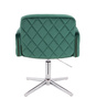 FOTEL HR802CROSS BUTELKOWA ZIELEŃ WELUR CHROMOWANA PODSTAWA