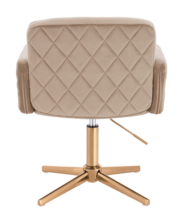 FOTEL HR802CROSS LATTE WELUR ZŁOTA PODSTAWA
