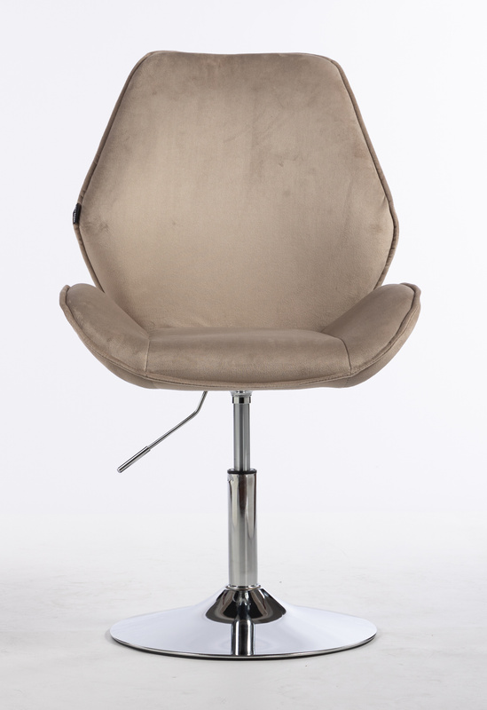 FOTEL HR350N LATTE WELUR CHROMOWANA PODSTAWA