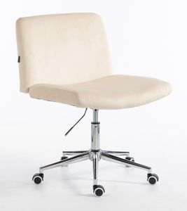 HOKER HR150K KREMOWY WELUR CHROMOWANA PODSTAWA