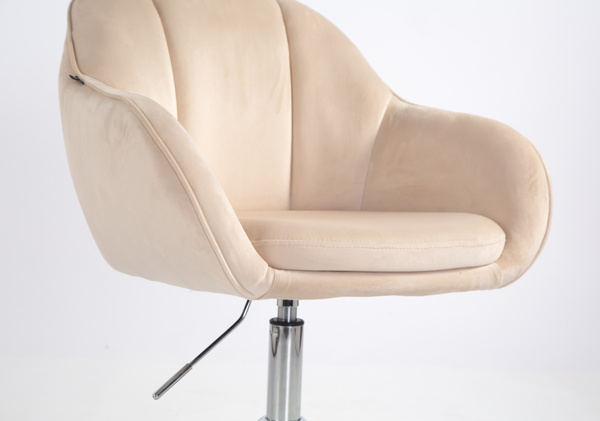 HOKER HR2055K KREMOWY WELUR CHROMOWANA PODSTAWA