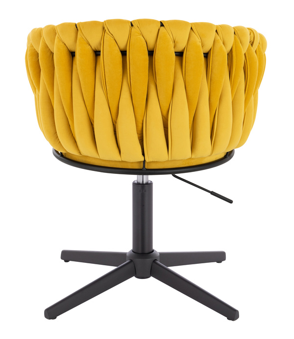 FOTEL HR750CROSS ŻÓŁTY WELUR CZARNA PODSTAWA