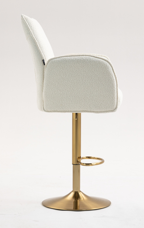 FOTEL HR280W KREMOWY BARANEK ZŁOTA PODSTAWA