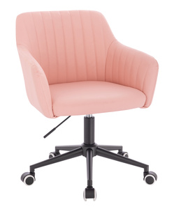 FOTEL HR190K RÓŻOWY CZARNA PODSTAWA