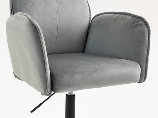 FOTEL HR280K STALOWY WELUR CZARNA PODSTAWA