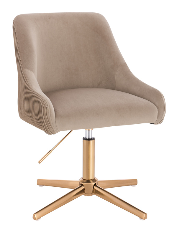 FOTEL HR920CROSS LATTE WELUR ZŁOTA PODSTAWA