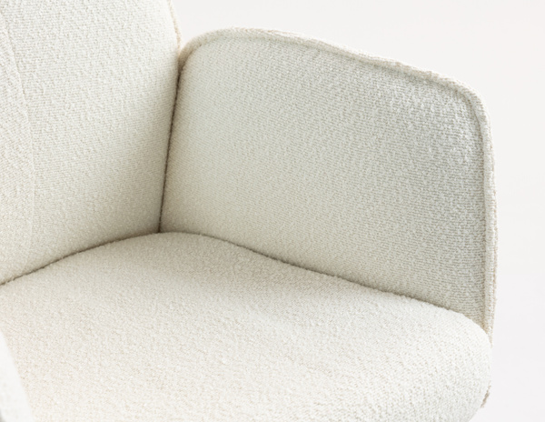 FOTEL HR280W KREMOWY BARANEK CHROMOWANA PODSTAWA