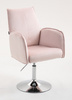 FOTEL HR280N PUDROWY RÓŻ WELUR CHROMOWANA PODSTAWA