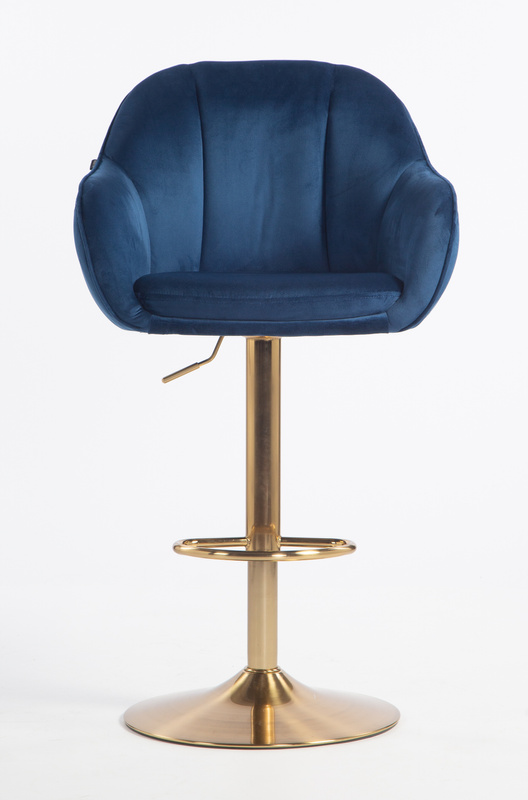 HOKER HR2055W CIEMNE MORZE WELUR ZŁOTA PODSTAWA