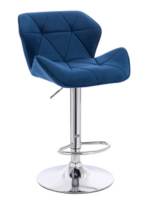 FOTEL HR111W CIEMNE MORZE WELUR CHROMOWANA PODSTAWA