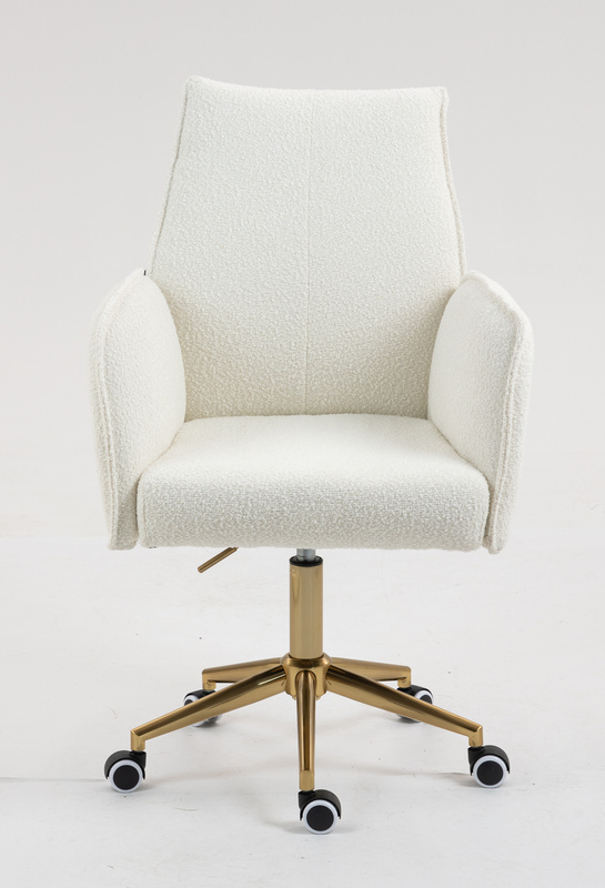 FOTEL HR280K KREMOWY BARANEK ZŁOTA PODSTAWA