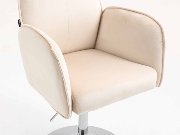 FOTEL HR280N KREMOWY WELUR CHROMOWANA PODSTAWA