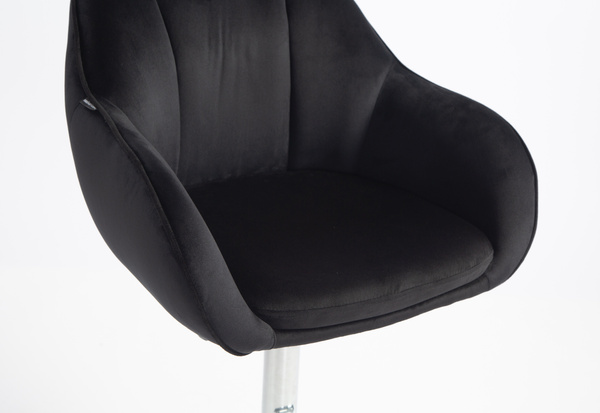 HOKER HR2055W CZARNY WELUR CHROMOWANA PODSTAWA