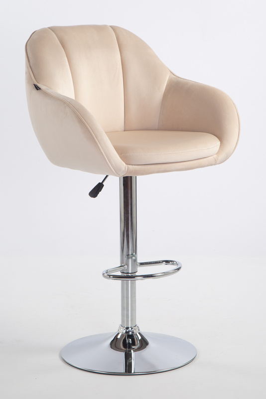 HOKER HR2055W KREMOWY WELUR CHROMOWANA PODSTAWA