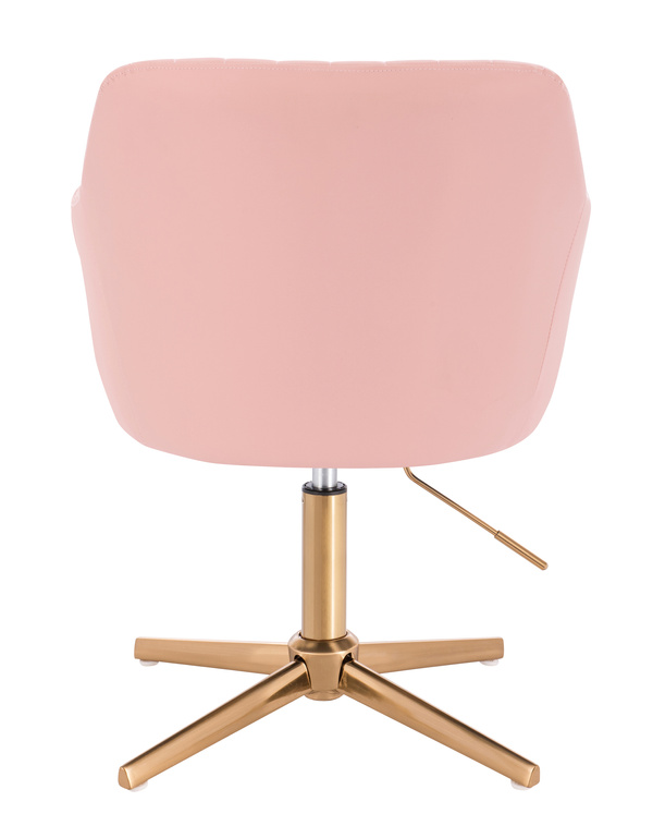 FOTEL HR190CROSS RÓŻOWY ZŁOTA PODSTAWA