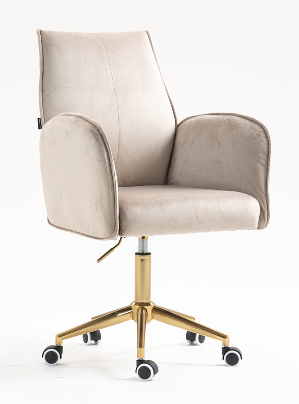 FOTEL HR280K LATTE WELUR ZŁOTA PODSTAWA